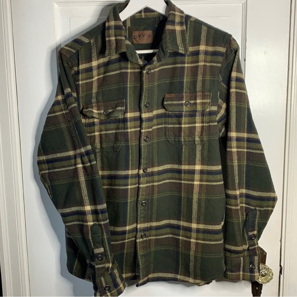 ORVIS Field Barn Utility Plaid Heavyweight Flannel Size Medium